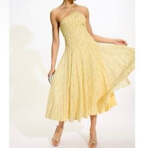 Black Halo - Athena Yellow Midi Dress Size Small